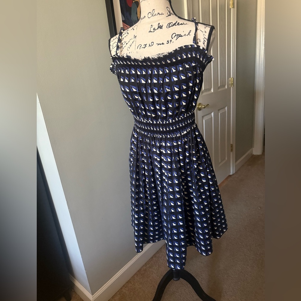 Prada geometric design dress with straps or can be worn strapless